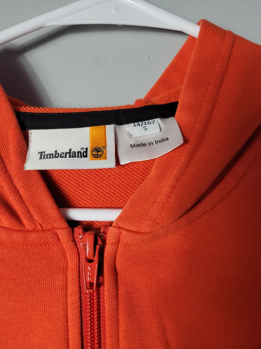 Timberland Orange Zip-Up Kids Hoodie